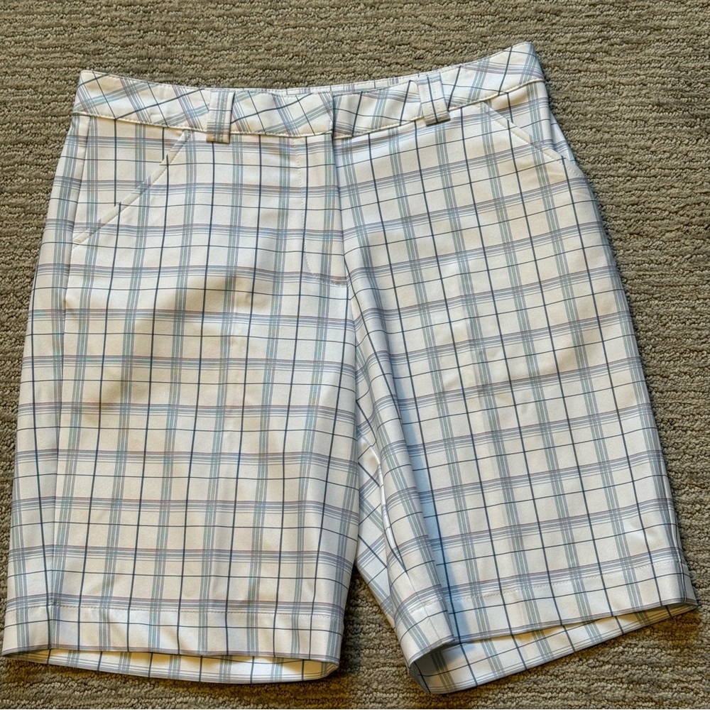 Tommy Armour Dri-Logic 9.5"‎ Golf Shorts Women's Size 4 Blue Plaid